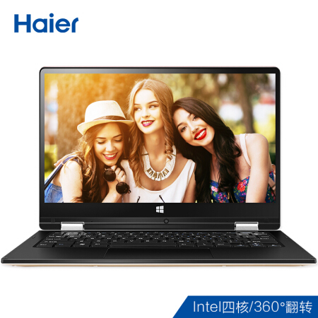 海尔（Haier）简爱S11 11.6英寸轻薄便携二合一触控笔记本电脑(Intel四核 4G 64G 360°翻转 1080P Win10)金